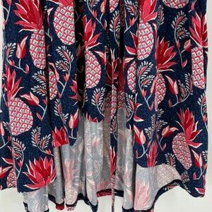 Boden Delphine Jersey Pineapple Print Maxi Dress Bue Red Tie Waist Size 14R